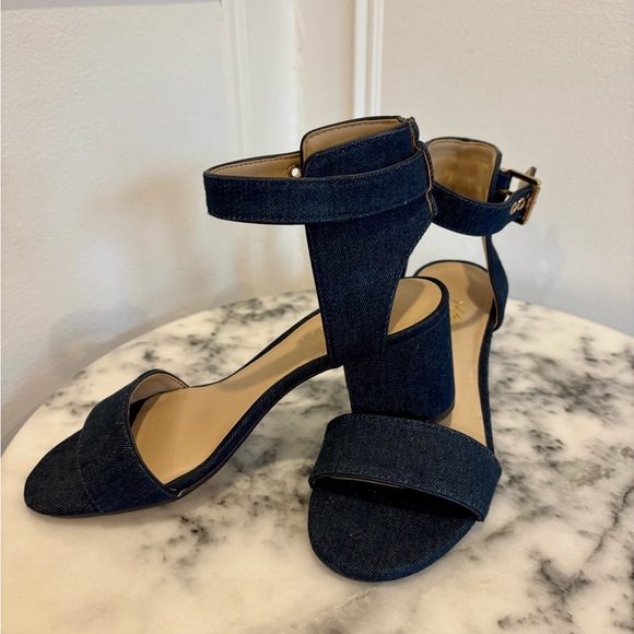 Lord & Taylor Shoes - Lord & Taylor 424 Fifth Ankle Stap Denim Block Heels | Size 7 US